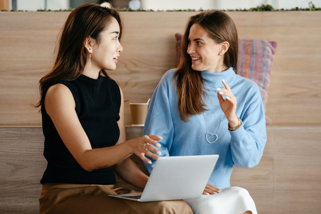 support from colleague, working online, chatting