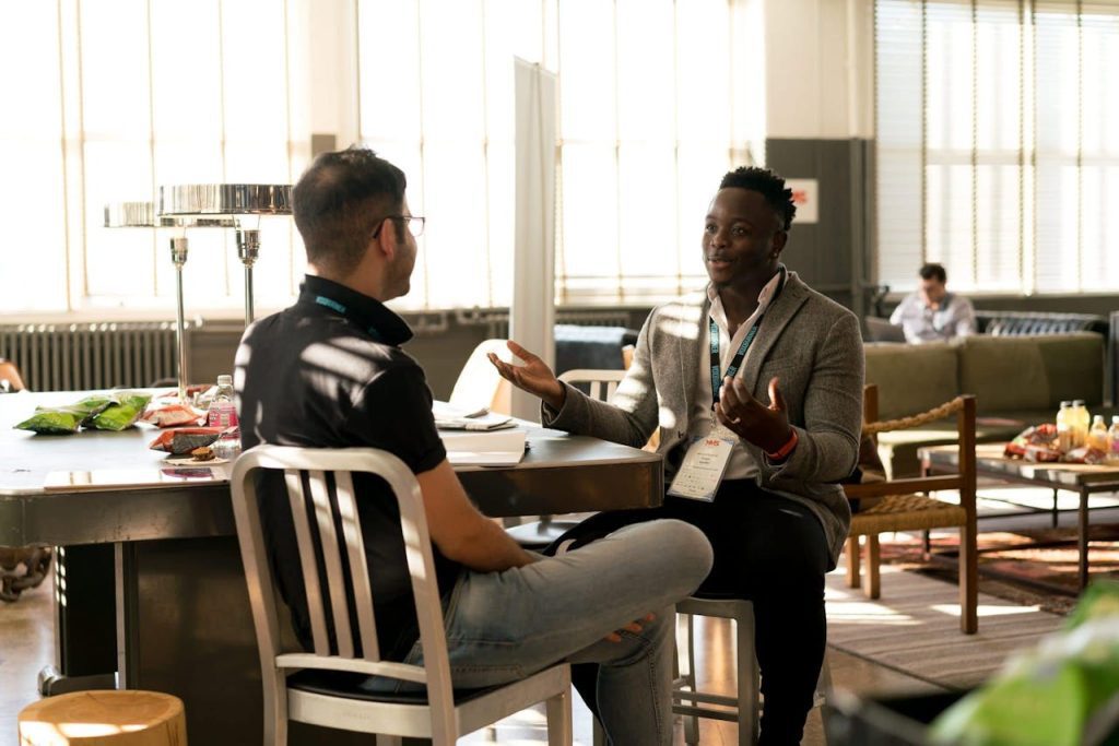 business mentor, discussing opportunities, being coached